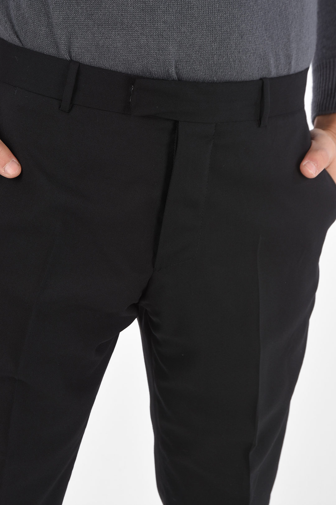 Virgin Wool LITHIUM Pants with Visible Side Sewing