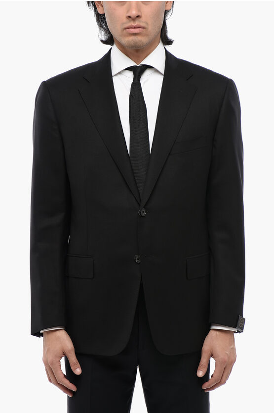 Corneliani Virgin Wool Mantua Blazer With Flap Pockets