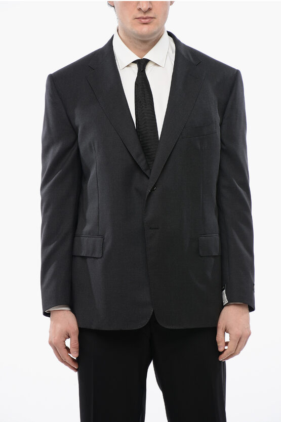 Corneliani Virgin Wool Mantua Blazer With Notch Lapel