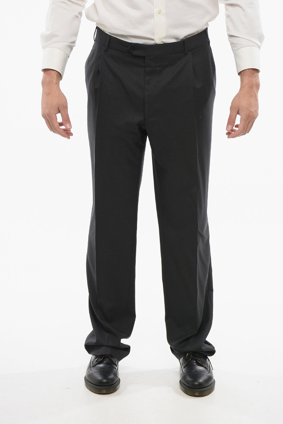 0401~Hidden Closure Wool Pants