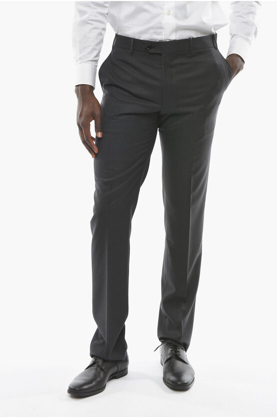 Corneliani Virgin Wool Mantua Trousers In Black