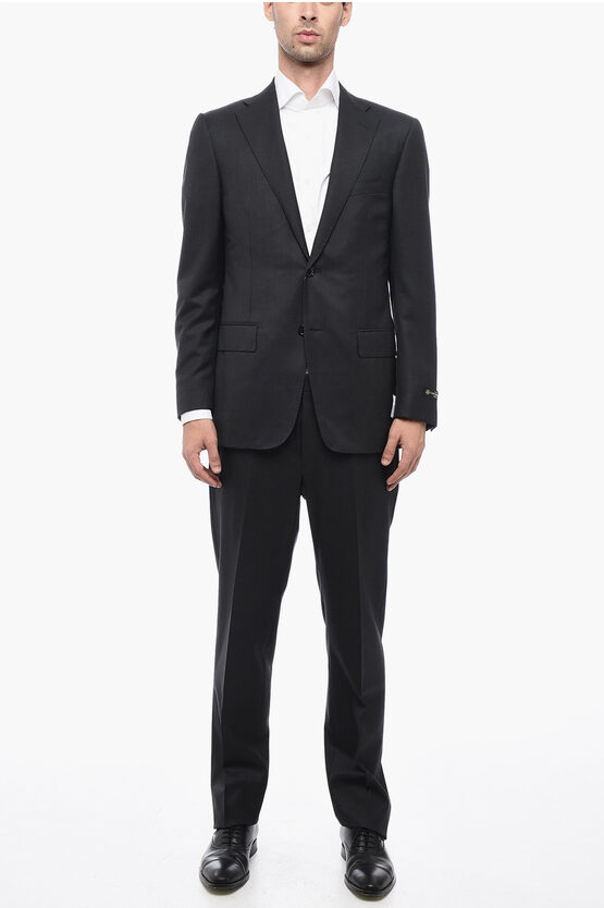 Shop Corneliani Virgin Wool Mantua Suit With Side Splits