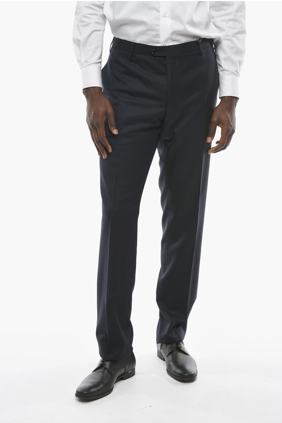 Corneliani Cc Collection Fil A Fil Wool Pants With Belt Loops