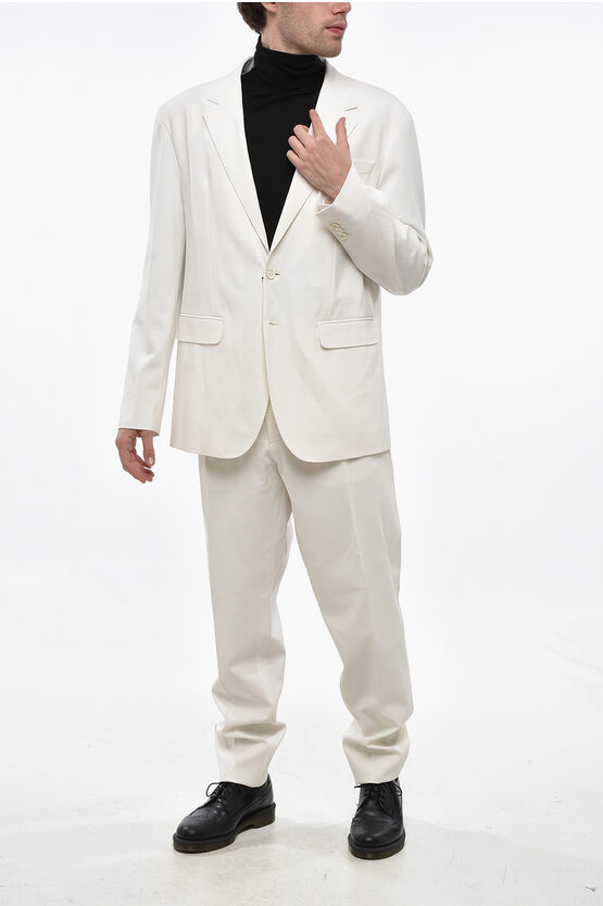 Dsquared2 Virgin Wool New York Side Vents 2-button Suit In White