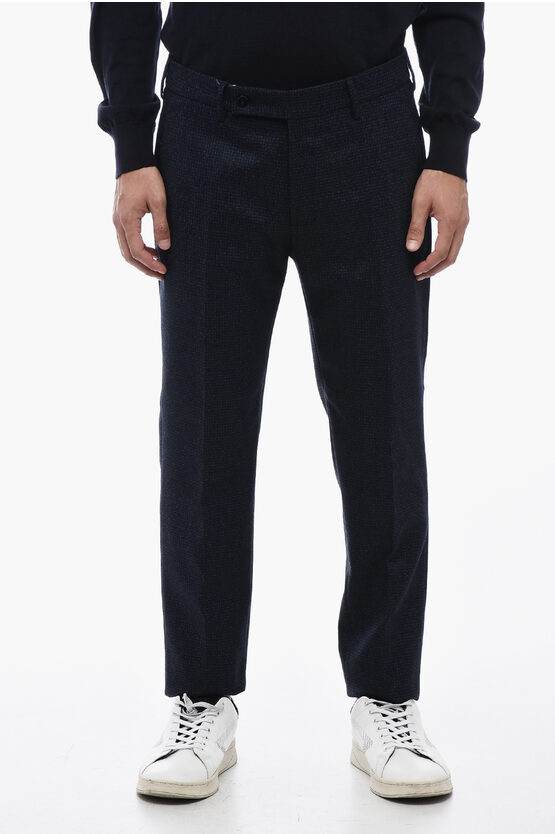 Berwich Virgin Wool Pants With Check Motif