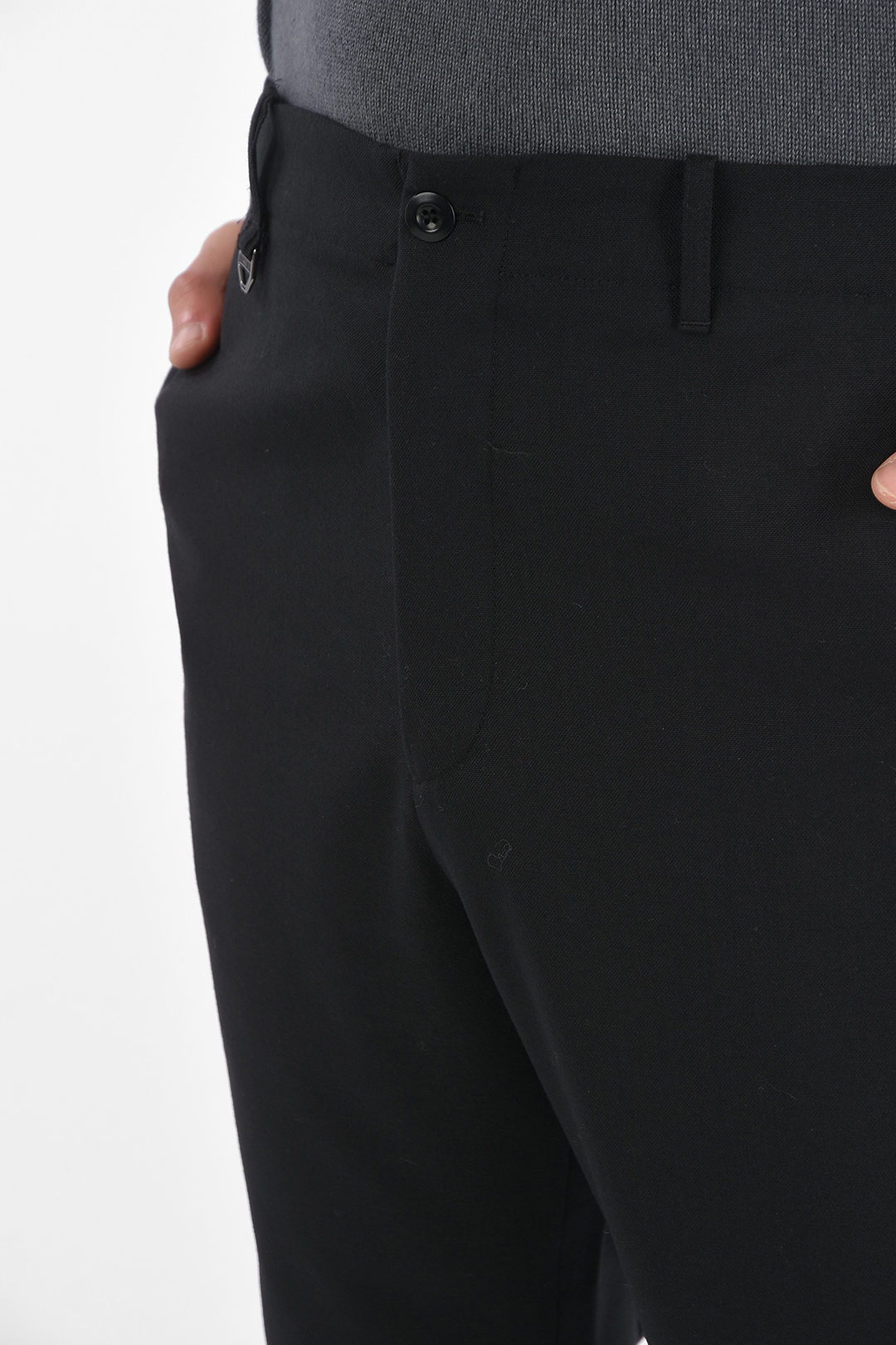 Virgin Wool Pants with Zip Detail