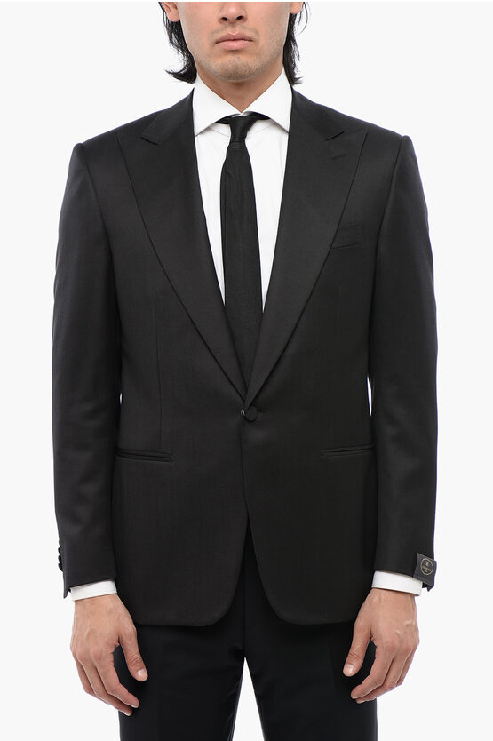Corneliani Virgin Wool Peak Lapel Mantua 1-button Blazer