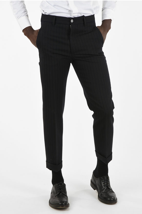 Marni Virgin Wool Pencil Striped Pants with Jetted Pockets men ...