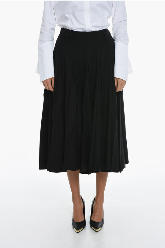 Prada Patch-pocket Drawstring Midi Skirt