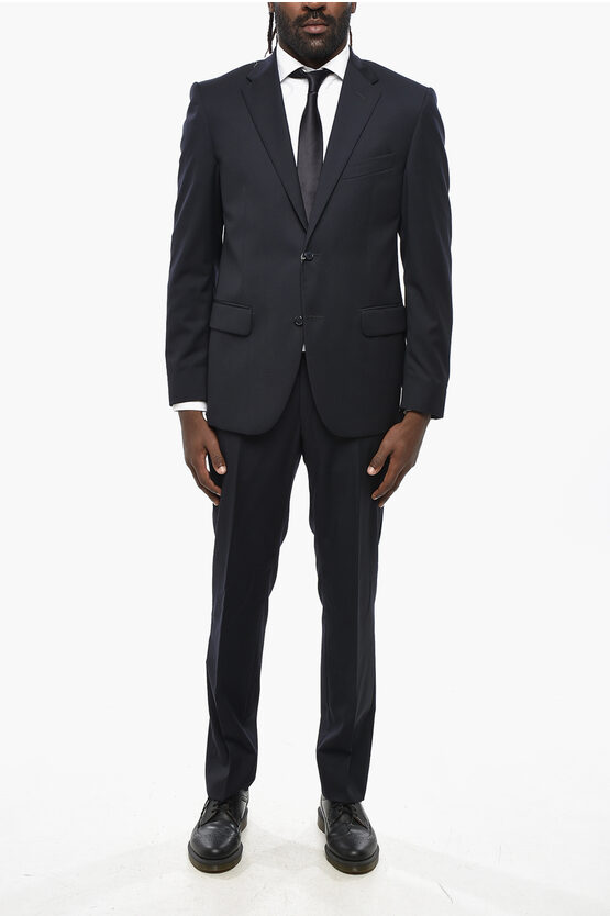 Nino Danieli Virgin Wool Side Vents 2-button Suit With Flap Pockets