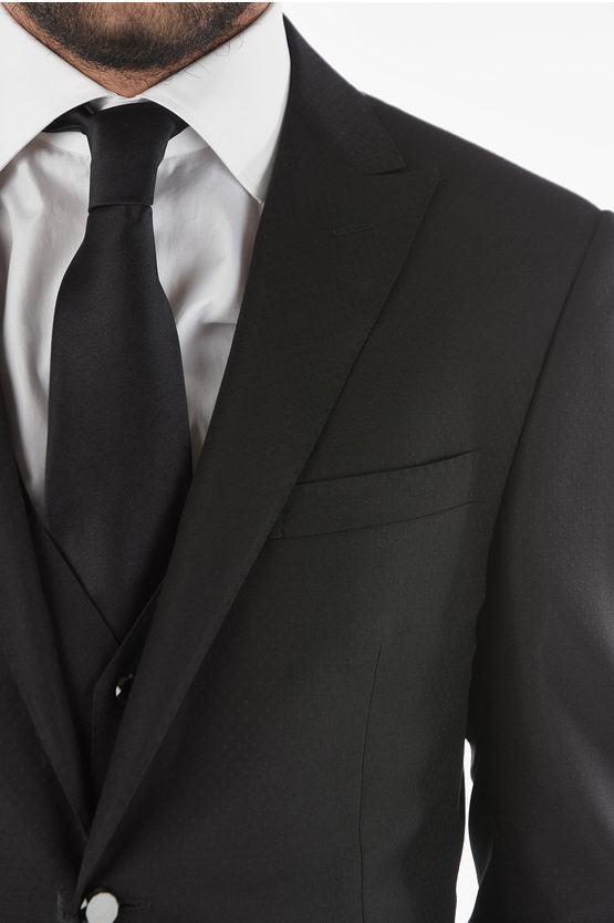 Corneliani Virgin Wool Silk CERIMONY ACADEMY 3-piece Suit with Peak ...