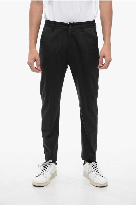 Shop Nine In The Morning Virgin Wool Stretch Pants With Drawstring Waist