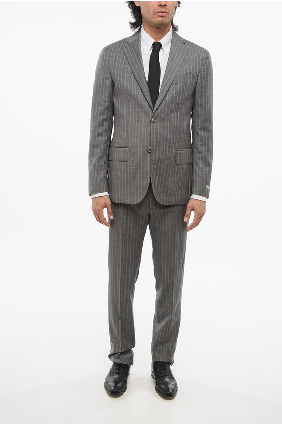 Nino Danieli Virgin Wool Suit With Stripe Motif