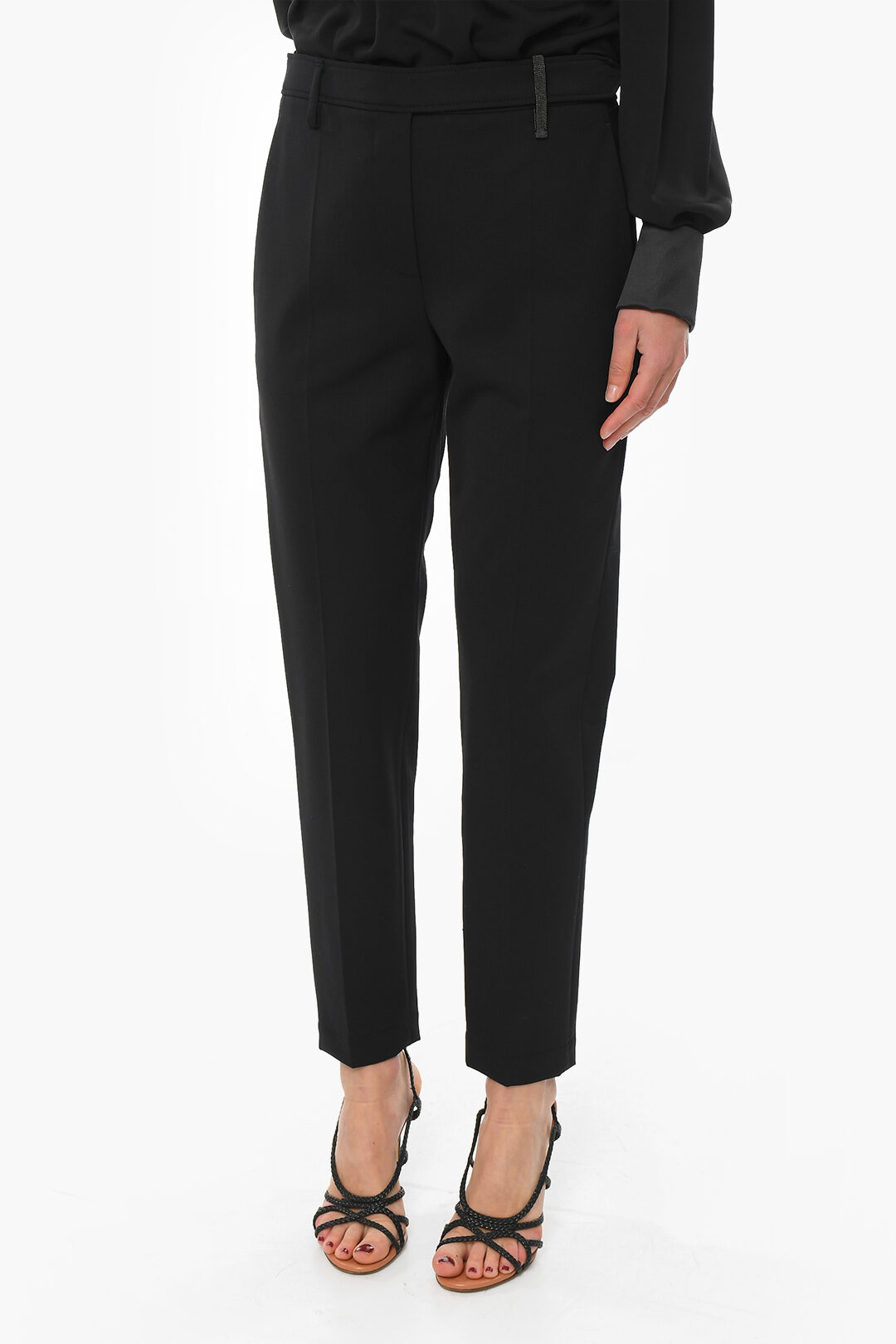 Wool Blend Tailored Pants