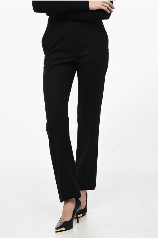 Shop Sportmax Virgin Wool Tailored Pants With Straight Fit