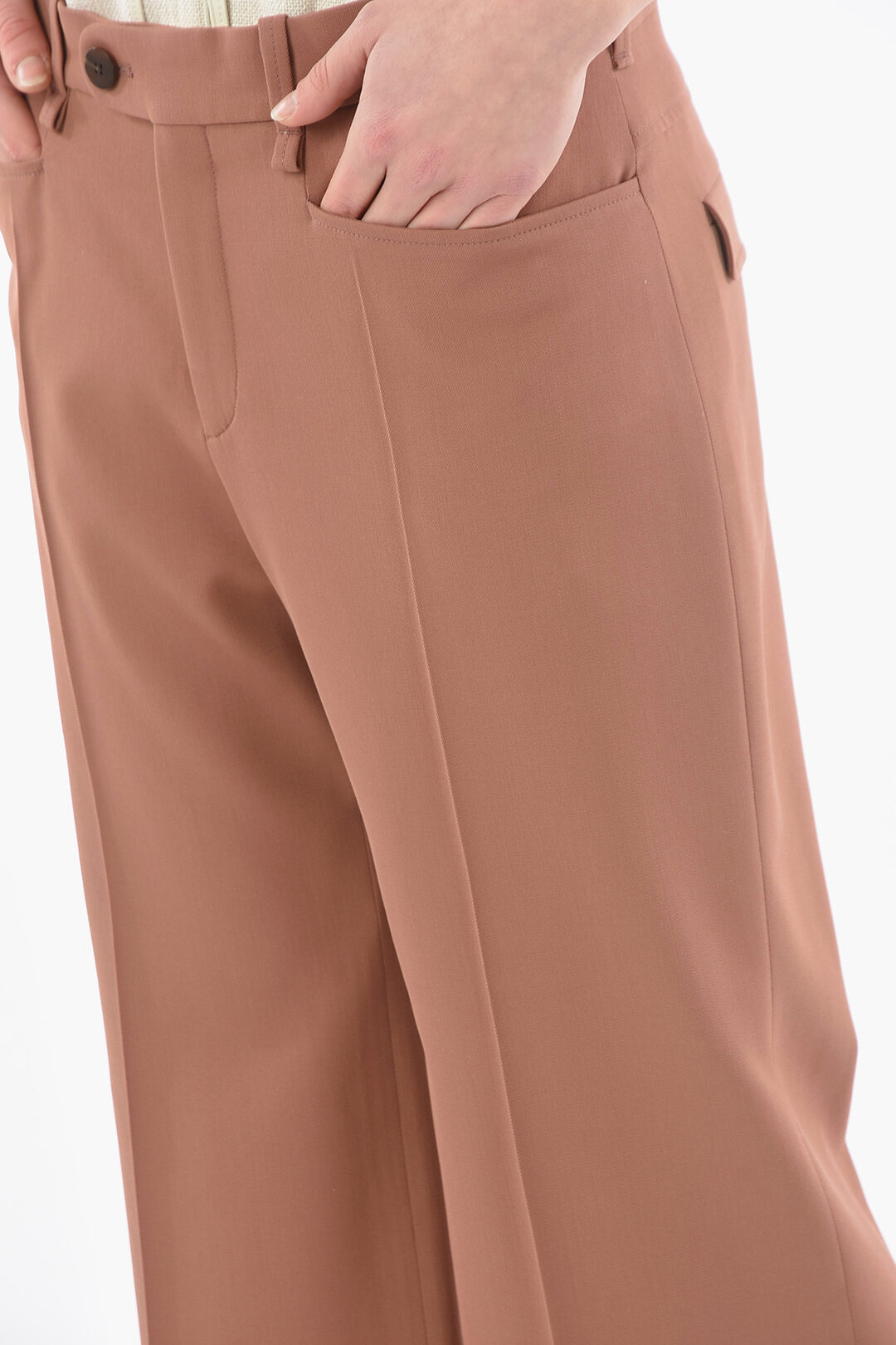 パンツ SEE BY CHLOE ARCHIVE VIRGIN WOOL SLACKS Wool trousers Chloé Beige size 38 FR in Wool - 43023473