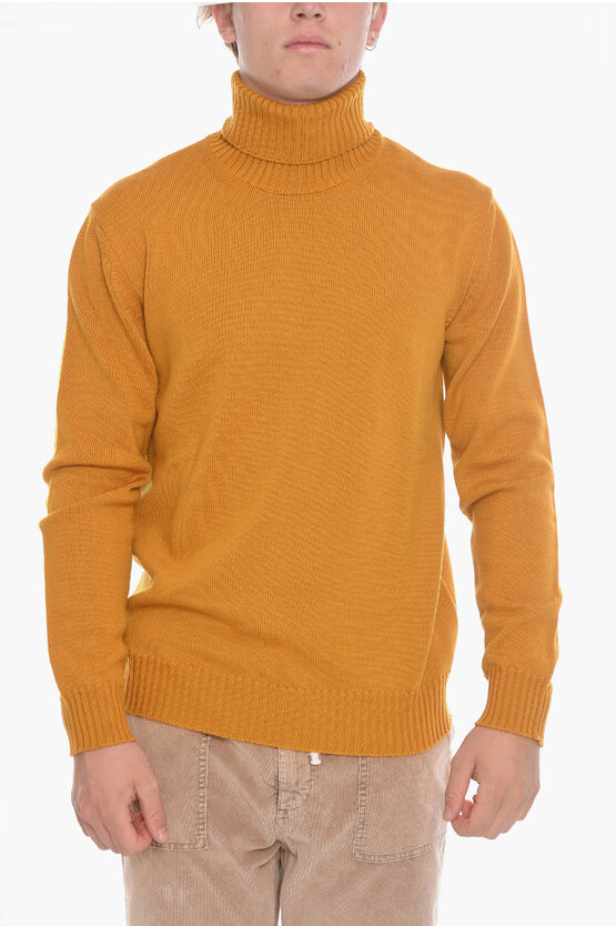 Altea Virgin Wool Turtleneck Sweater In Orange