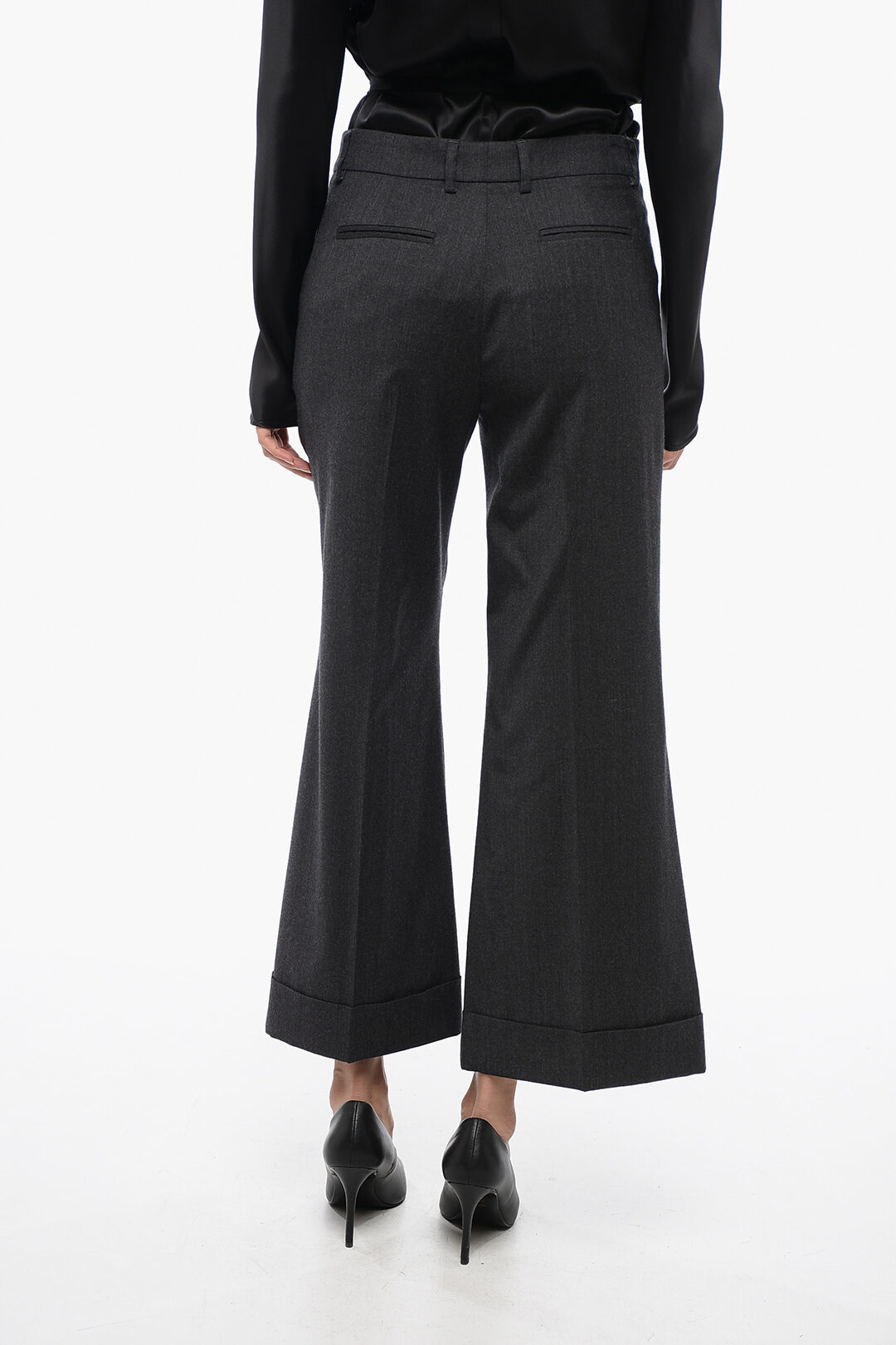 QL2 Virgin Wool Wide-Leg Pants with Cuffed Hem women QL2 Virgin Wool Wide-Leg Pants with Cuffed Hem women