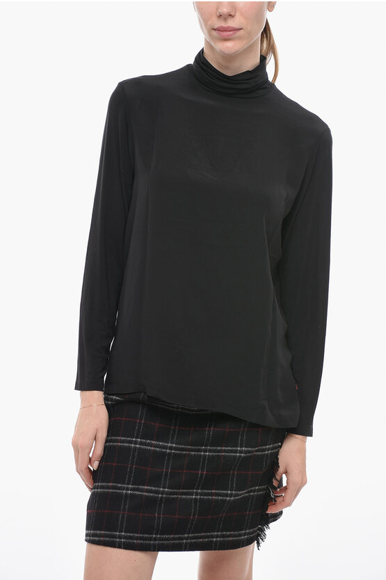 Shop Woolrich Viscose And Silk Turtleneck Sweater