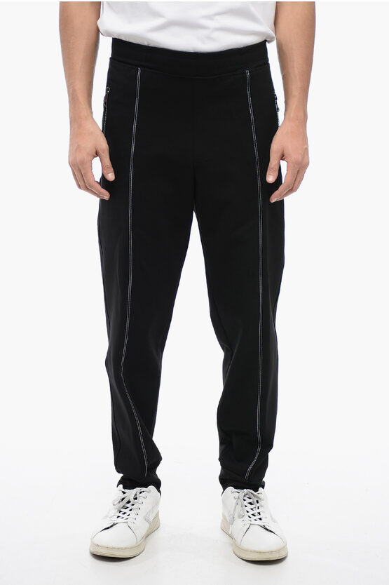 Neil Barrett Viscose Blend Tapered Fit Sweatpants With Tape Detail