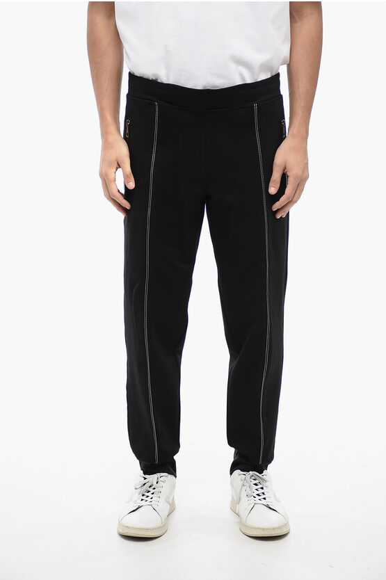 Neil Barrett Viscose Blend Tapered Fit Sweatpants With Tape Detail