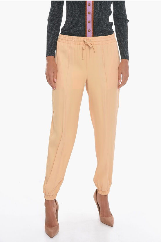 Jil Sander Viscose Joggers With Pleats In Neutral