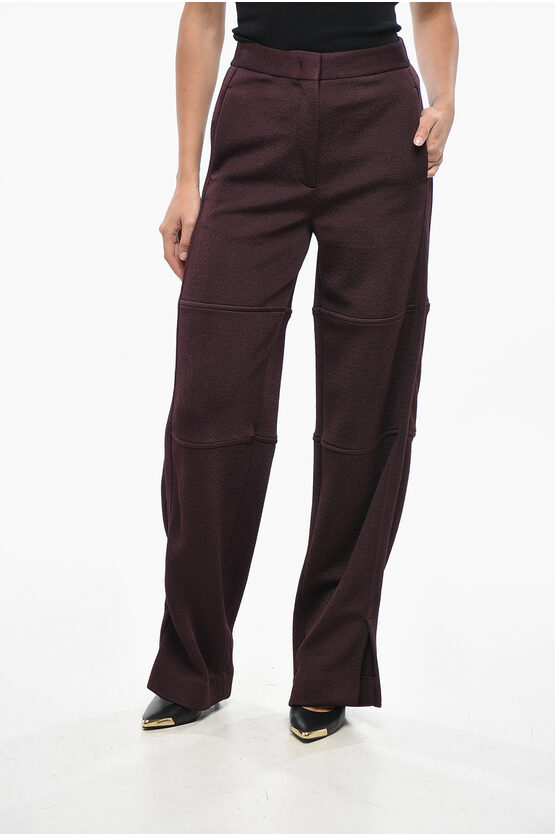 Jil Sander Viscose Plum Pants In Burgundy