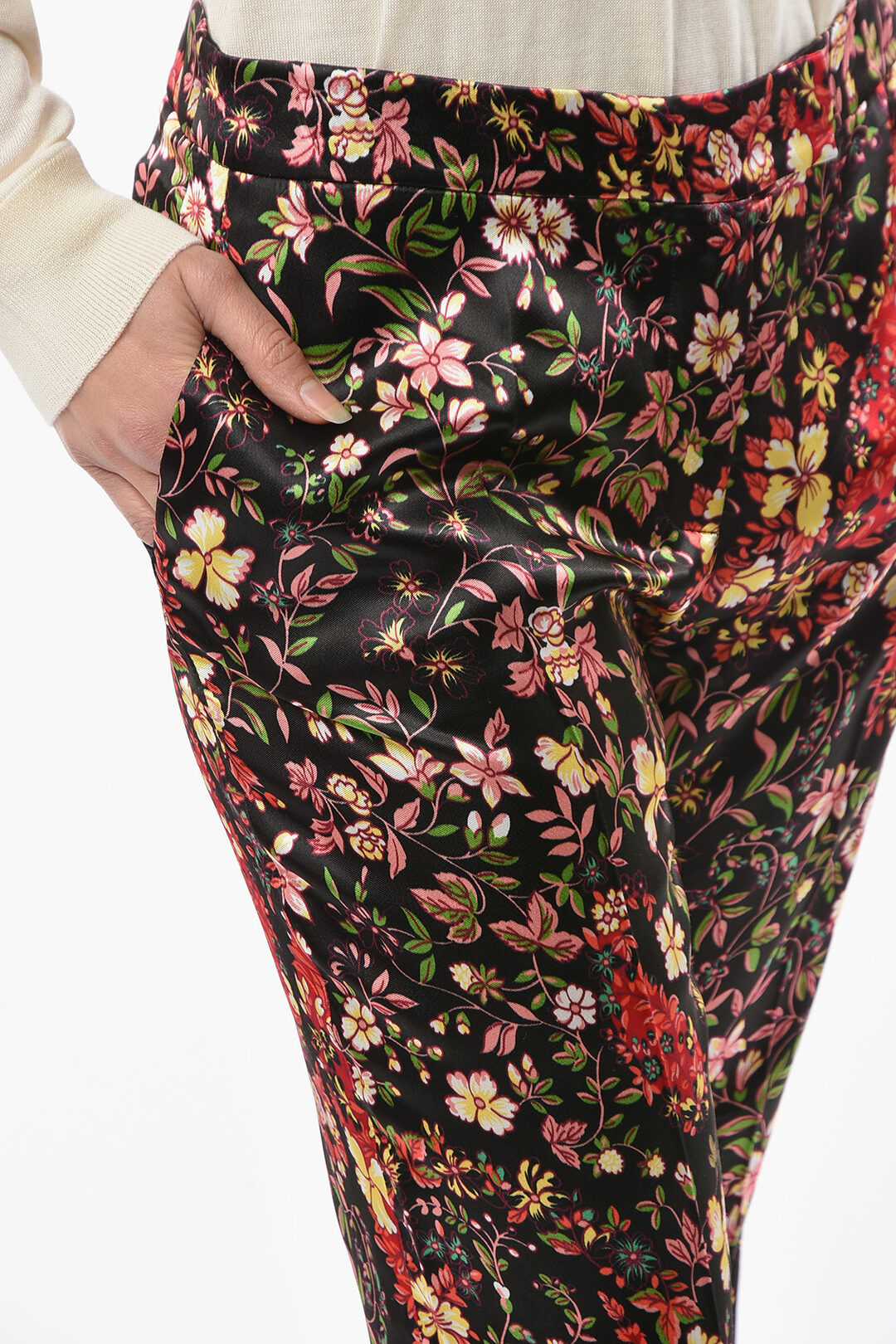 【送料&関税込】Etro Viscose Pants Etro Flower print white viscose trousers - White | 151284455990