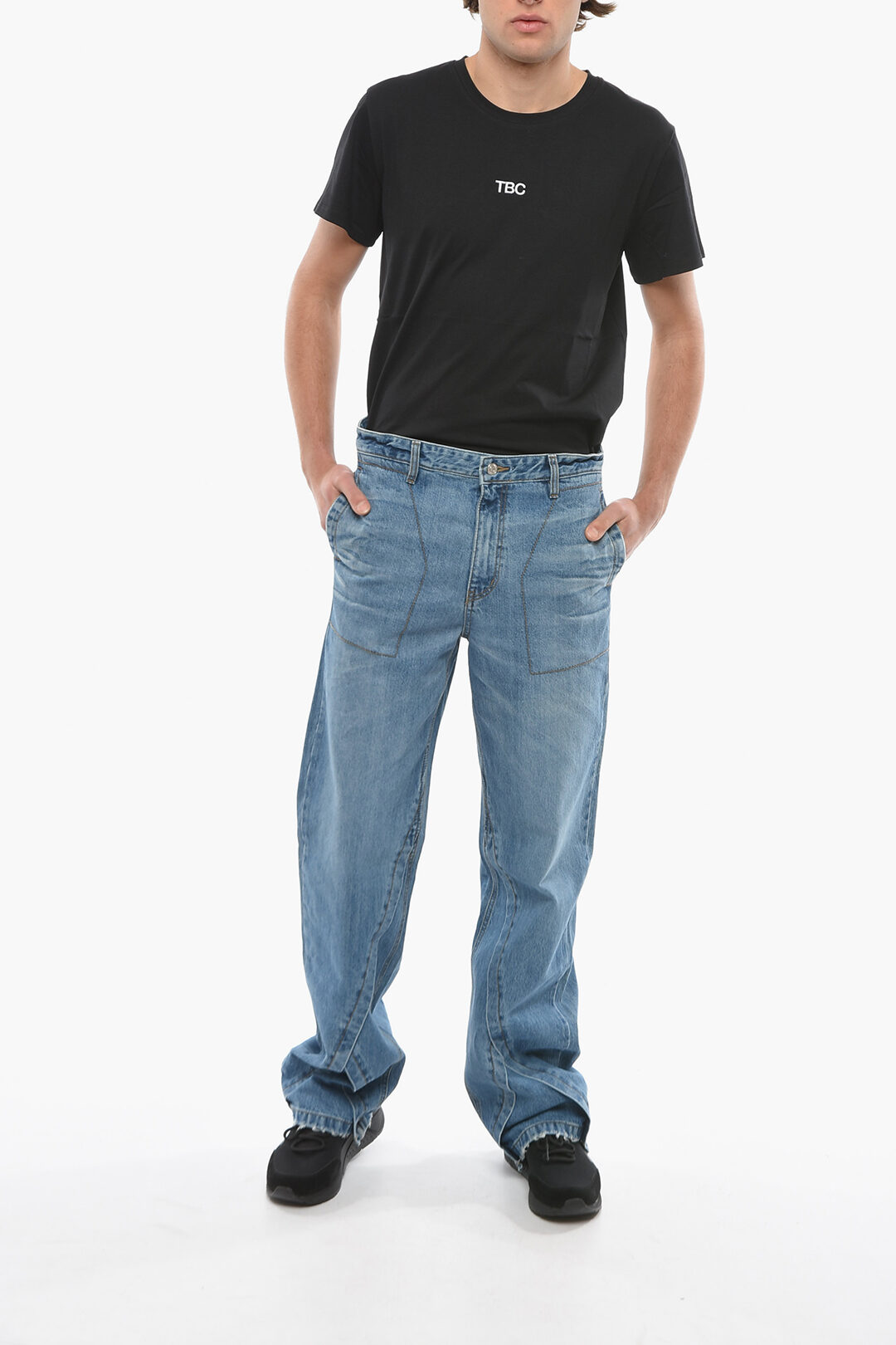 We11done Visible Stitching Regular Fit Jeans 24cm men - Glamood Outlet