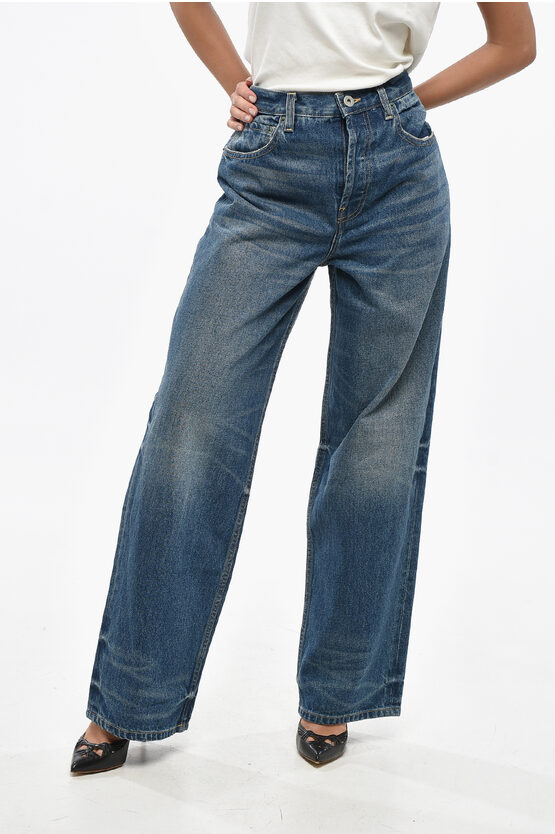 Interior Visible Stitching Wide Leg The Remy Jeans 24cm In Blue