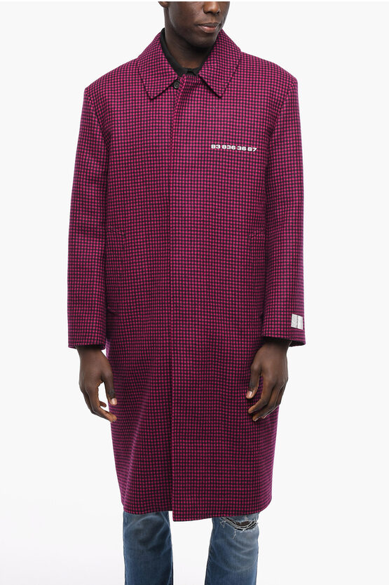 Shop Vetements Vtmnts Checked Wool Coat With Concealed Placket