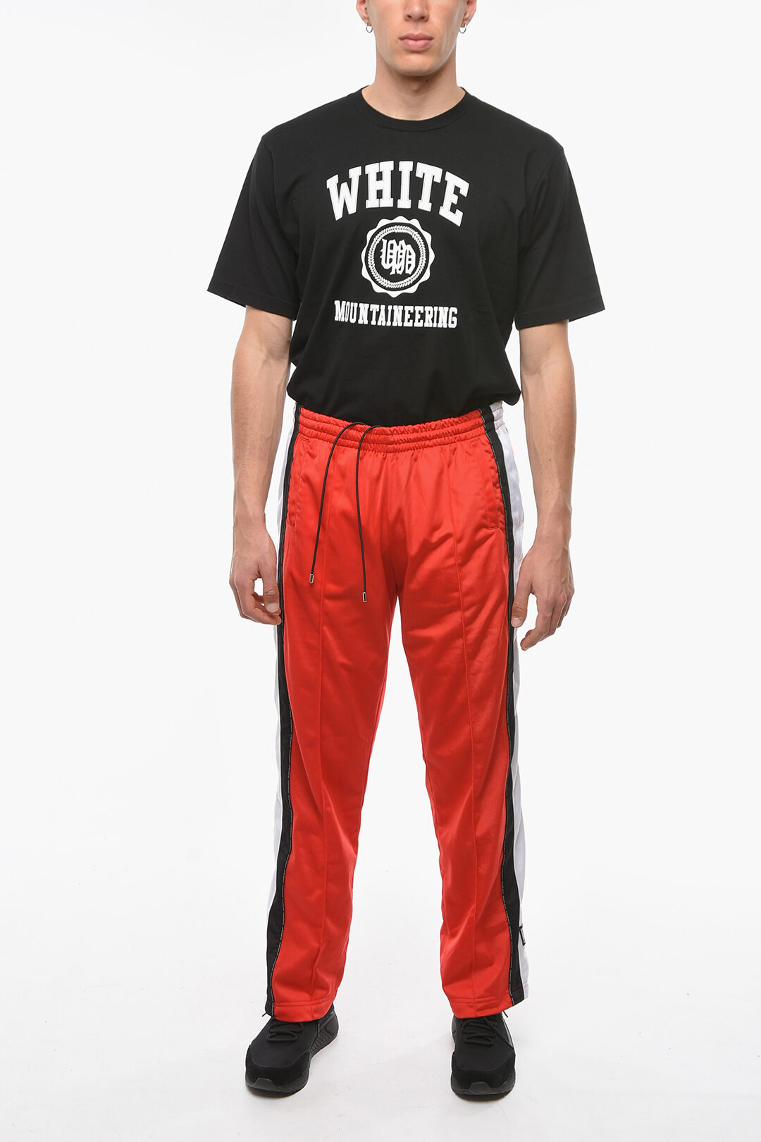 VTMNTS Contrasting Band SNAP Jersey Sweatpants with Snap Buttons