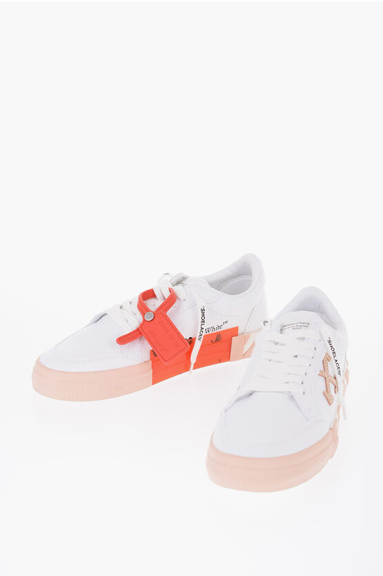 Off-white Vulcanized Low Sneakers With Embroidered Arrow In White