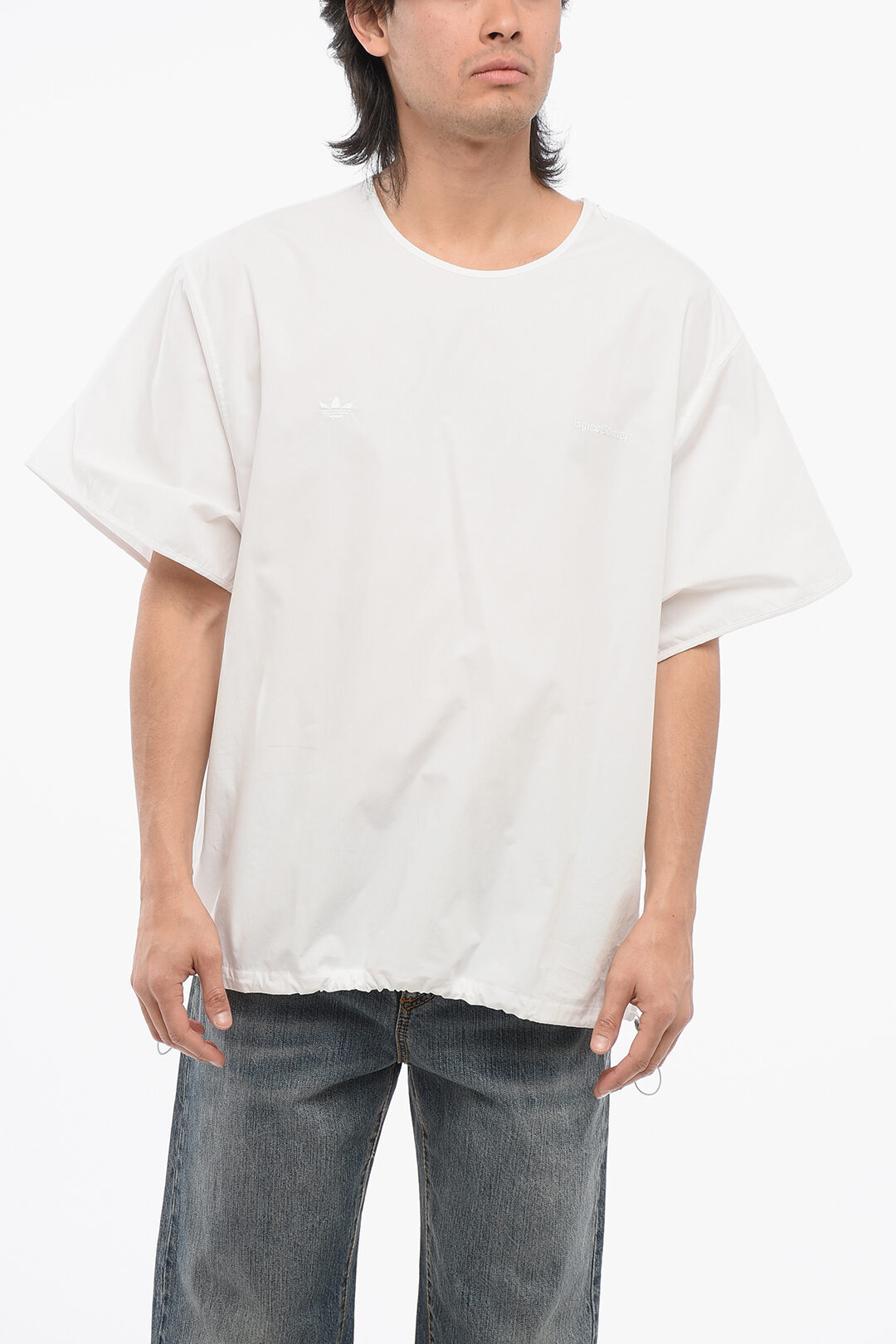 Adidas WALES BONNER Cotton Poplin Shirt with Drawstring Hem