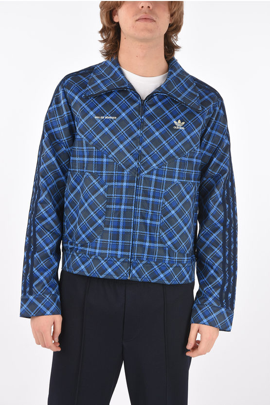 Adidas WALES BONNER tartan track overshirt with zip closure