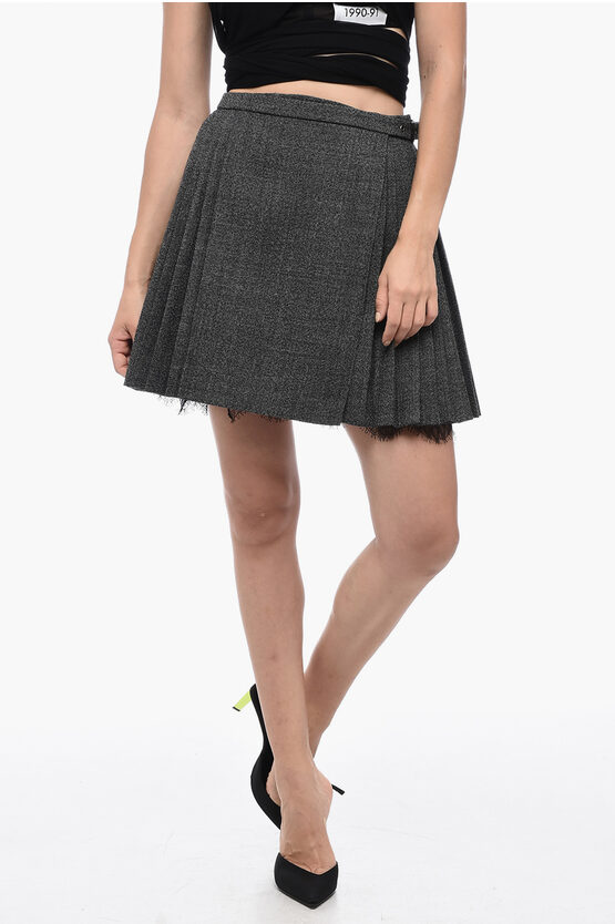 Dior Wallet Pleated Wool Skirt