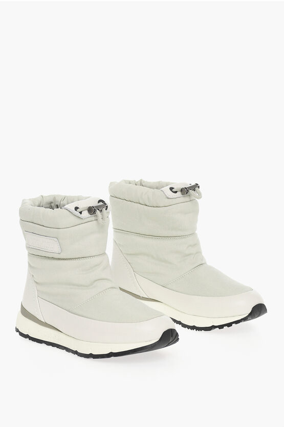 Woolrich Water Resistant Snow Pull-on High Top Trainers With Textured In White