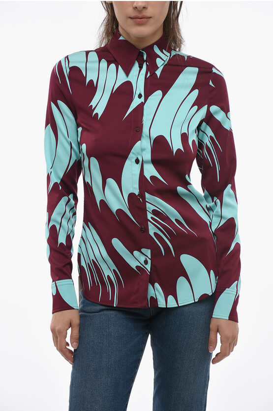 Shop Stella Mccartney Waves Patterned Satin Shirt