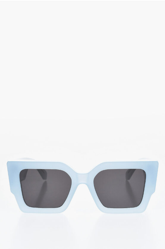 Off-white Wayfarer Catalina Sunglasses With Maxi Rods In Blue