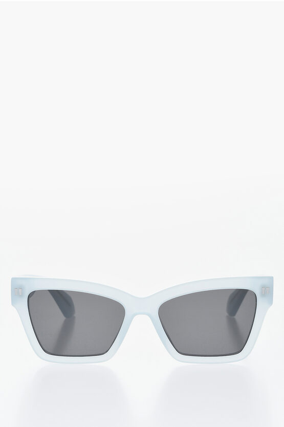 Off-white Wayfarer Cincinnati Sunglasses With Logoed Rods In Blue