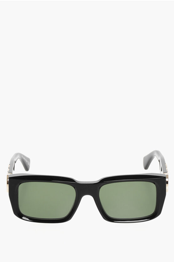 Off-white Wayfarer Hays Sunglasses With Maxi Goledn Logo In Brown