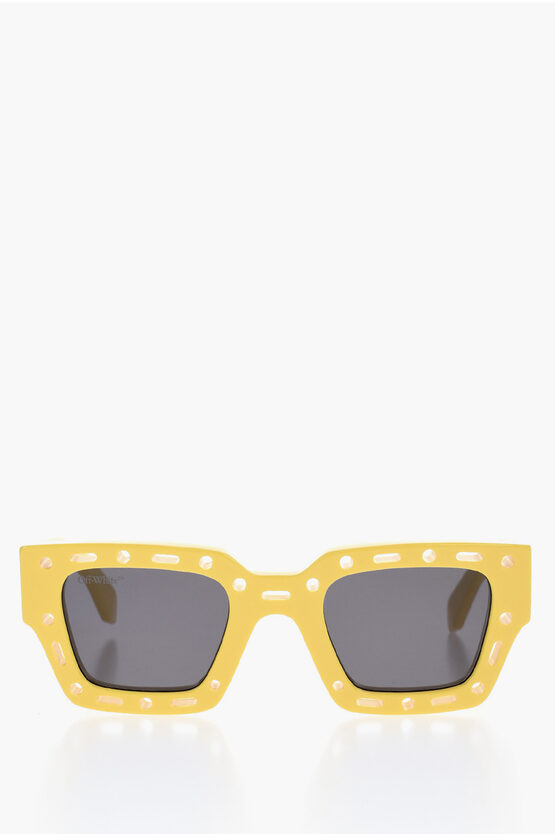 Off-white Wayfarer Mercer Sunglasses With Perforated Frame