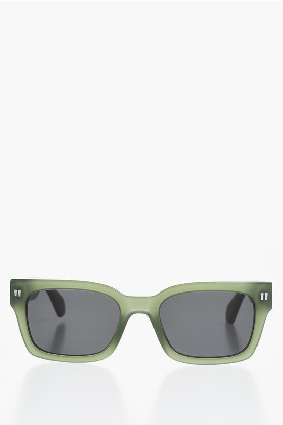 Off-white Wayfarer Midland Sunglasses With Logoed Rods In Green