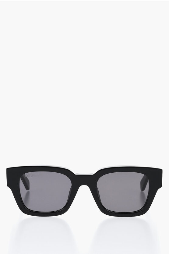 Off-white Wayfarer Zurich Sunglasses With Logoed Rods In Brown