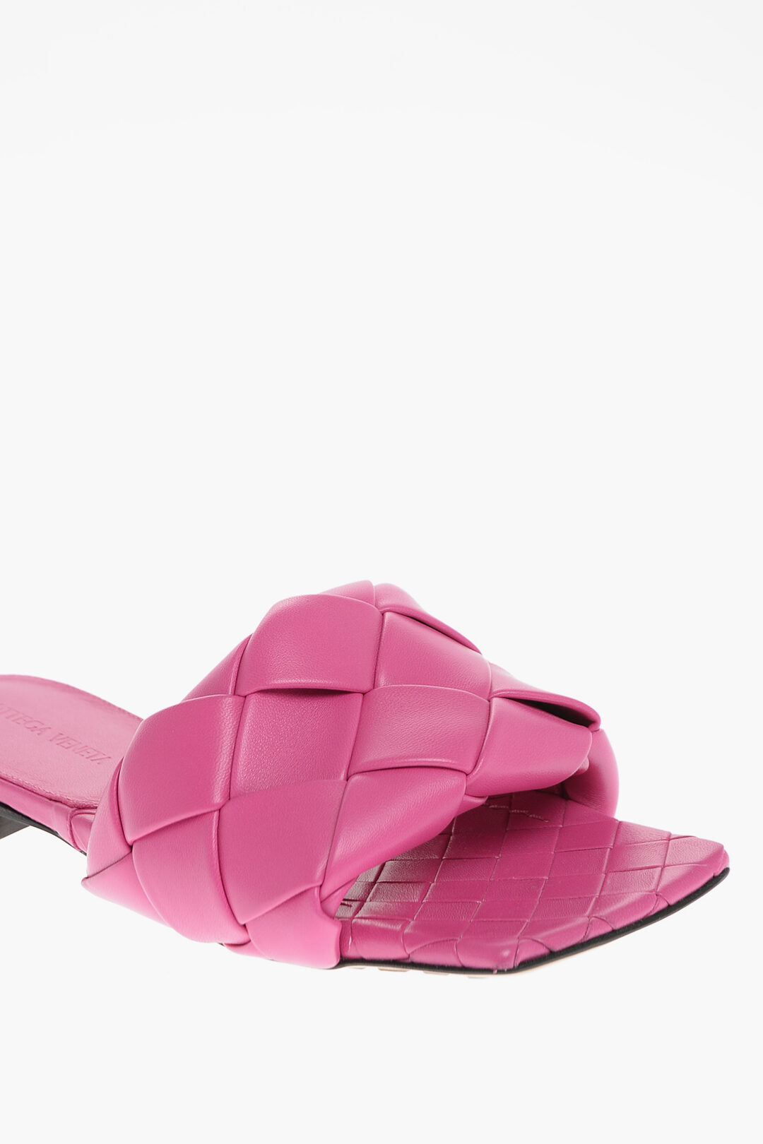 Bottega Veneta Lido スクエアトゥ スライド Bottega Veneta Weave LIDO Soft-leather Slides with Squared