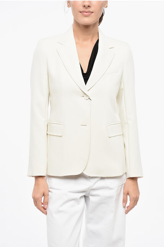 Max Mara Weekend 2 Button Uva Blazer With Notch Lapel Grösse 38 In Neutral