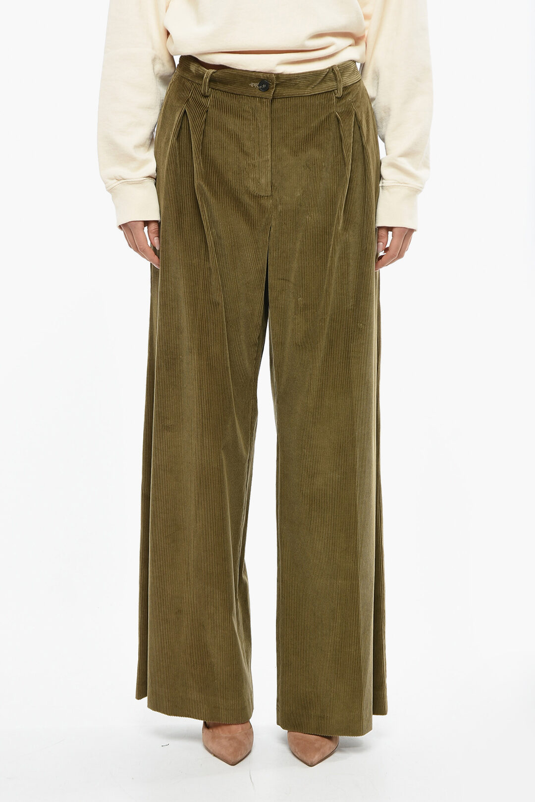 Max Mara WEEKEND Double-pleated BELLA Corduroy Pants women