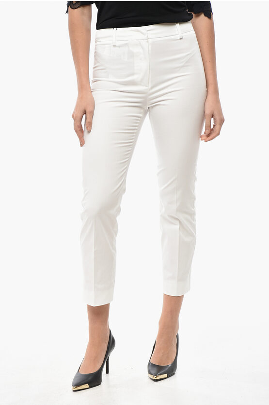 Max Mara Weekend Stretch Cotton Cecco Chinos Pants In Yellow