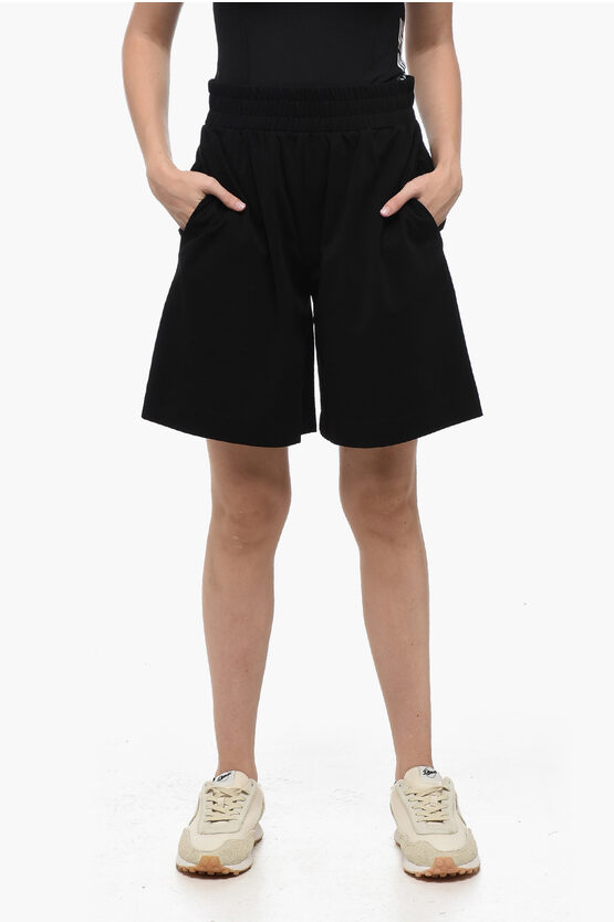 MAX MARA WEEKEND STRETCHY COTTON ZORAIDE SHORTS WITH FLARED FIT 