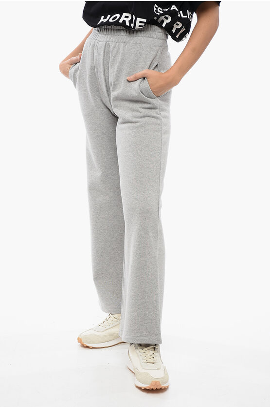 Max Mara Weekend Wide Leg Pentola Cotton Sweatpants In Gray